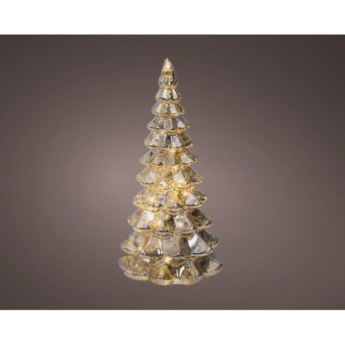 ALBERO VETRO MICROLED H.21CM. A BATTERIA